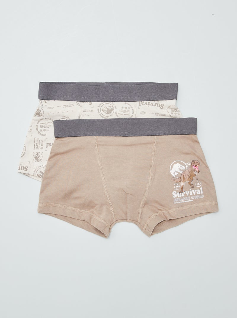 Setje met 2 'Jurassic World'-boxershorts BIEGE - Kiabi