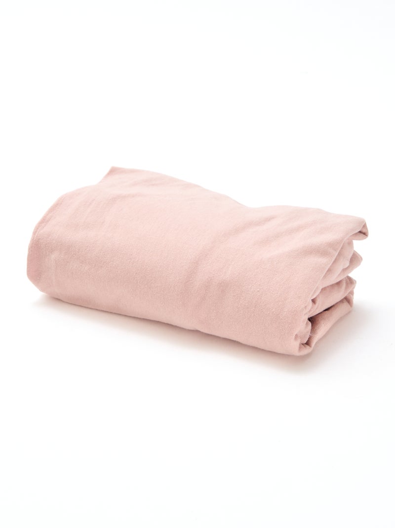 Setje met 2 katoenen hoeslakens Rose - Kiabi
