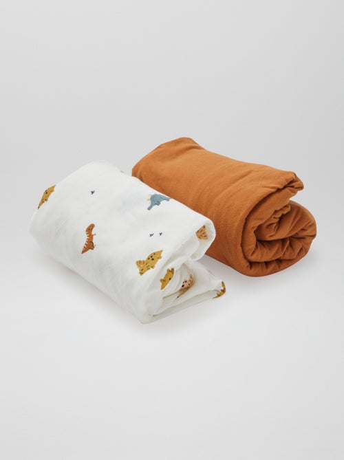 Setje met 2 katoenen hoeslakens - Kiabi