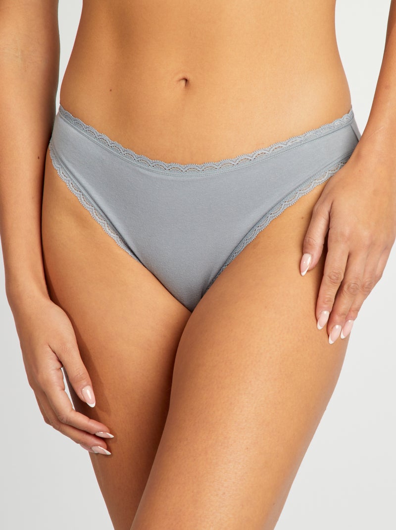 Setje met 2 katoenen slips BLAUW - Kiabi
