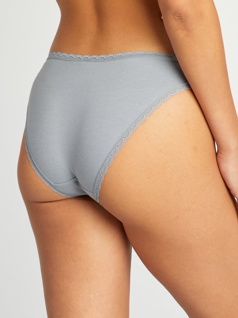 Setje met 2 katoenen slips BLAUW - Kiabi