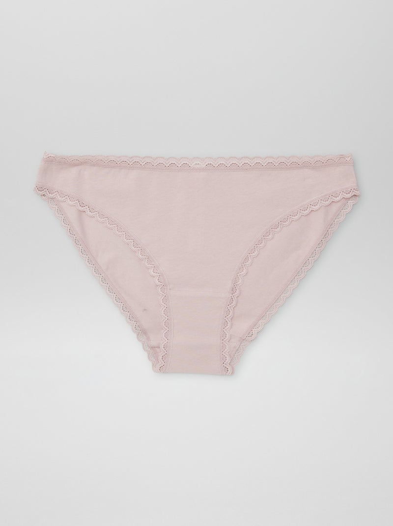 Setje met 2 katoenen slips PAARS - Kiabi