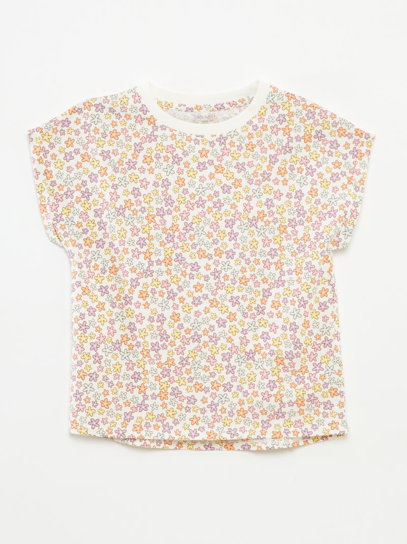 Setje met 2 katoenen T-shirts WIT - Kiabi