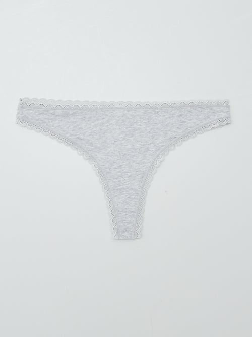 Setje met 2 katoenen tangaslips - Kiabi