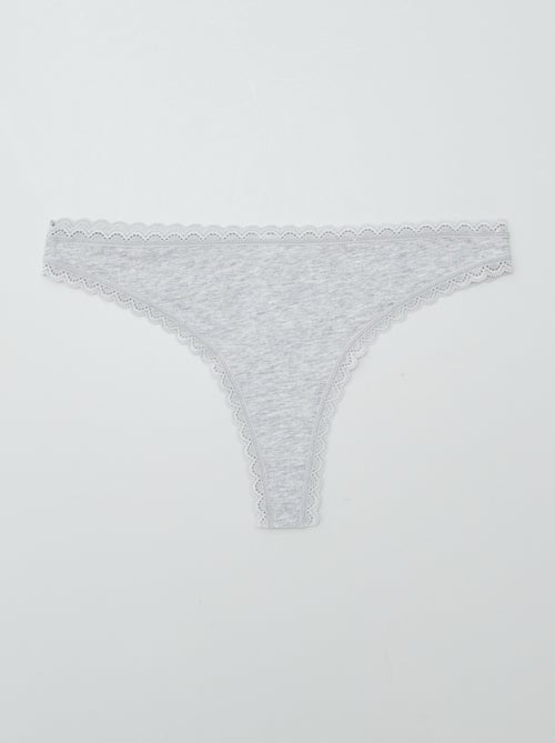 Setje met 2 katoenen tangaslips - Kiabi