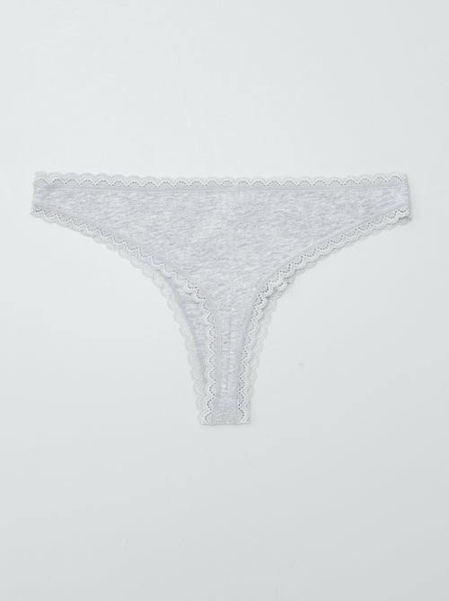 Setje met 2 katoenen tangaslips - Kiabi