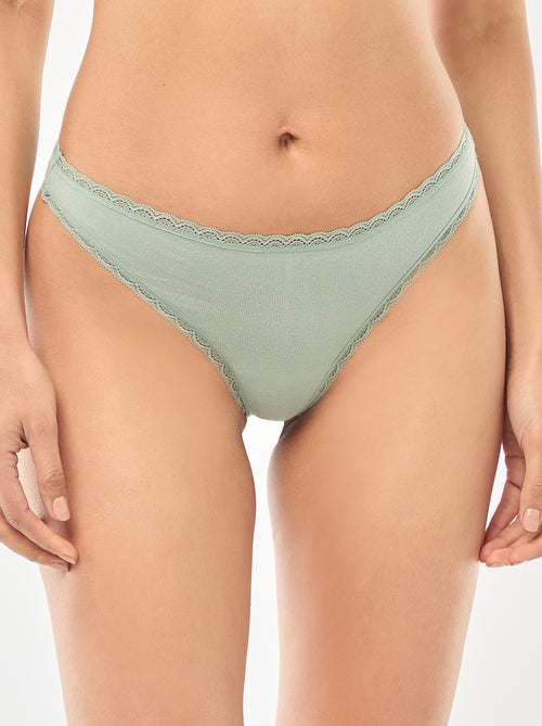 Setje met 2 katoenen tangaslips - Kiabi