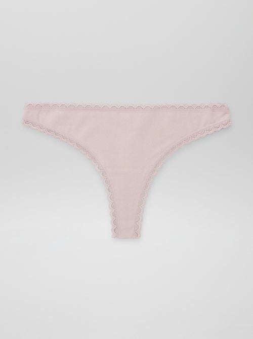 Setje met 2 katoenen tangaslips - Kiabi