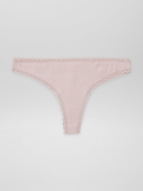 Setje met 2 katoenen tangaslips - Kiabi