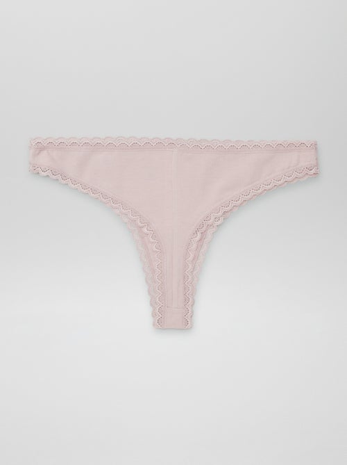 Setje met 2 katoenen tangaslips - Kiabi