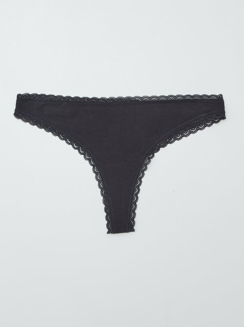 Setje met 2 katoenen tangaslips - Kiabi