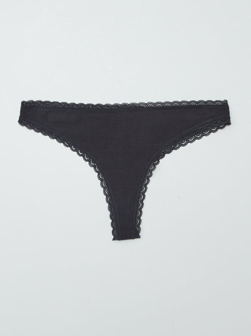 Setje met 2 katoenen tangaslips - Kiabi