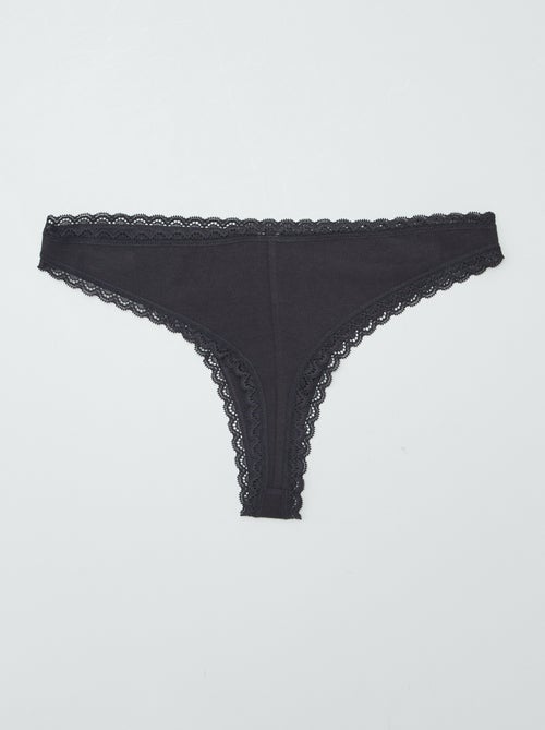 Setje met 2 katoenen tangaslips - Kiabi