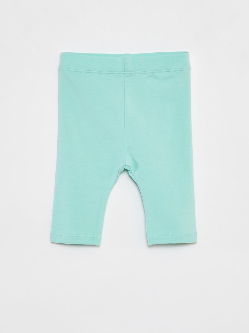 Setje met 2 korte leggings GROEN - Kiabi