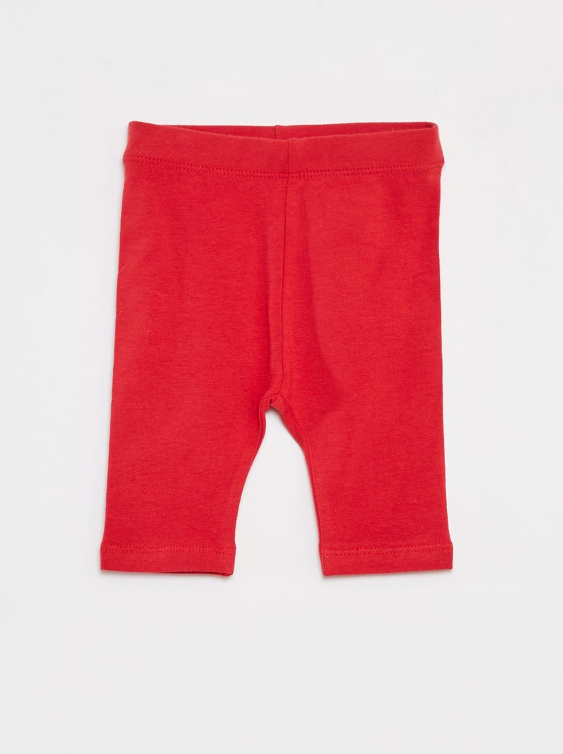 Setje met 2 korte leggings ROOD - Kiabi