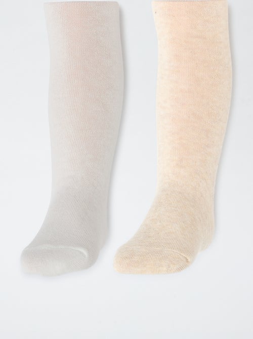 Setje met 2 kousenbroeken van effen jersey - Kiabi