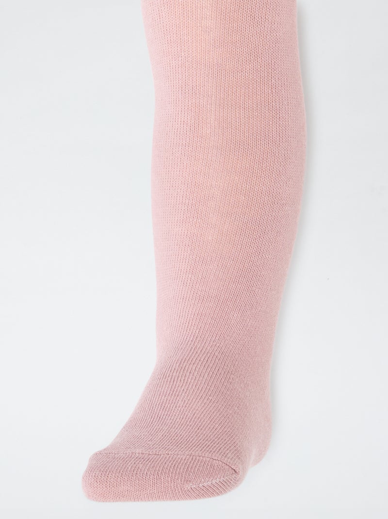 Setje met 2 kousenbroeken van effen jersey Rose - Kiabi