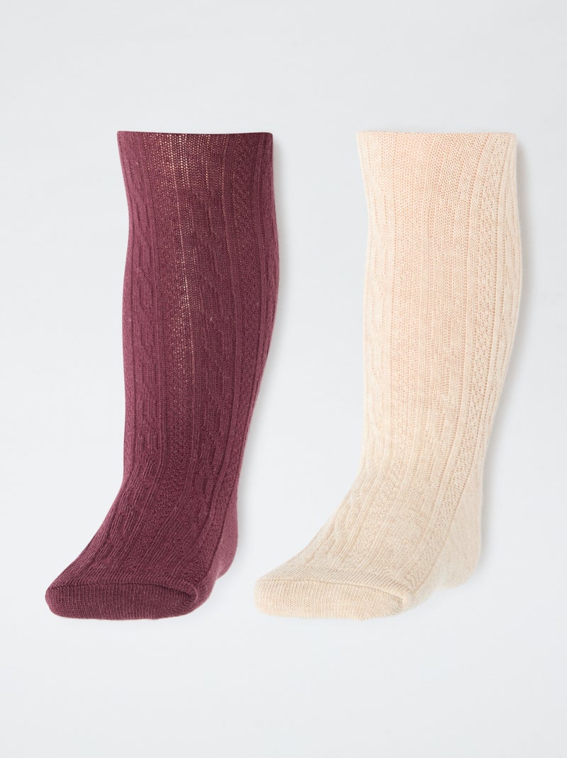 Setje met 2 kousenbroeken van tricot Rood - Kiabi
