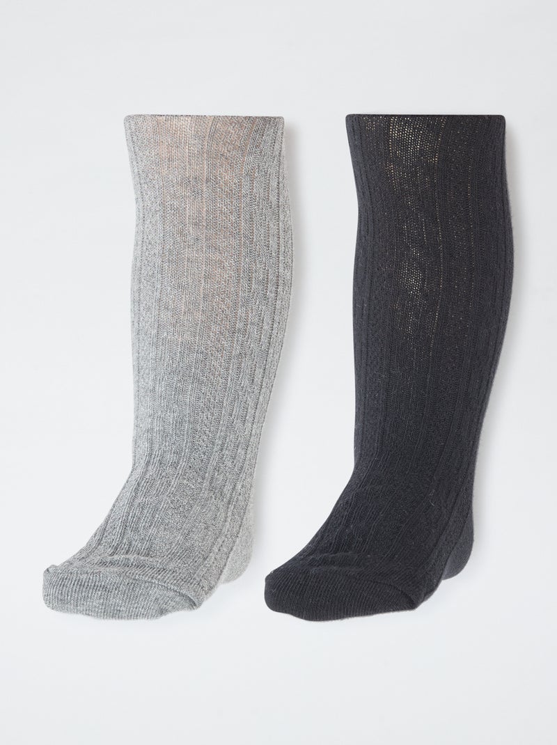 Setje met 2 kousenbroeken van tricot Zwart - Kiabi