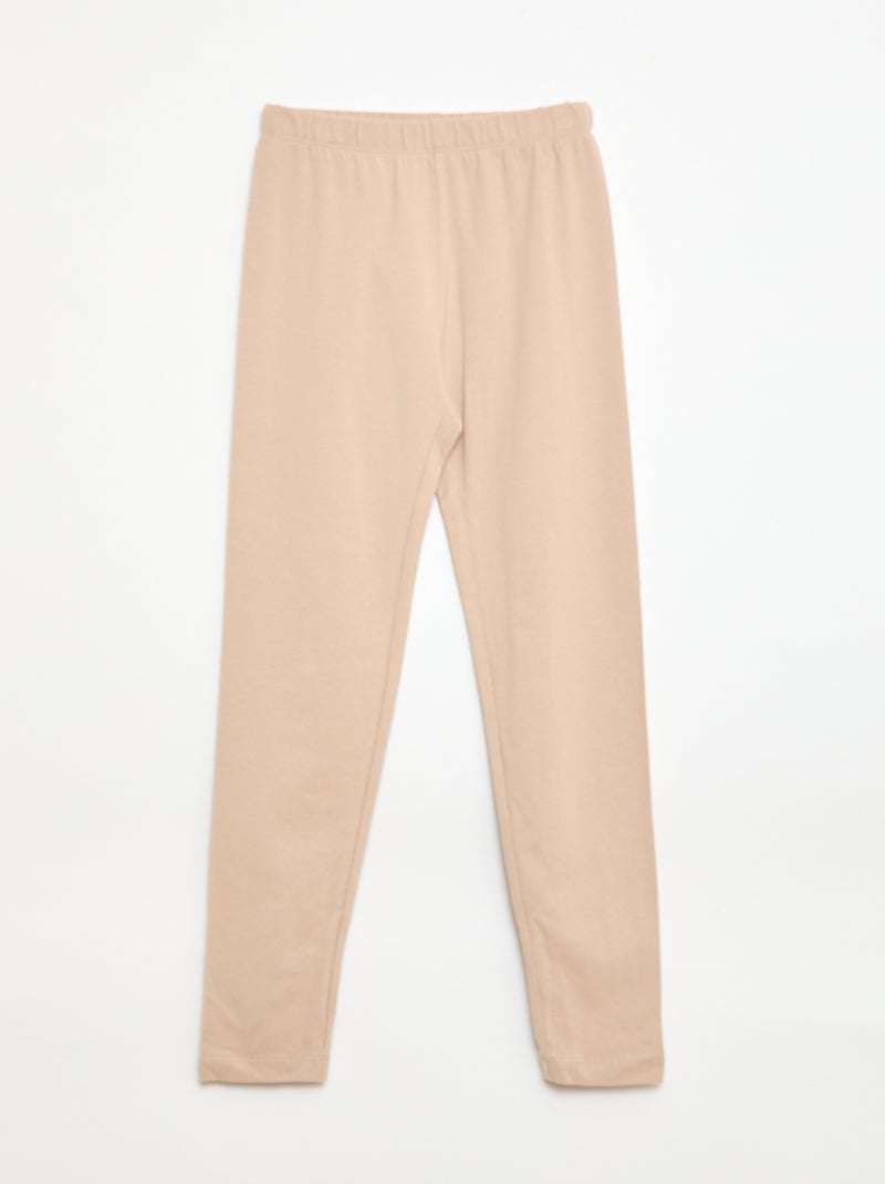 Setje met 2 lange leggings Biege - Kiabi