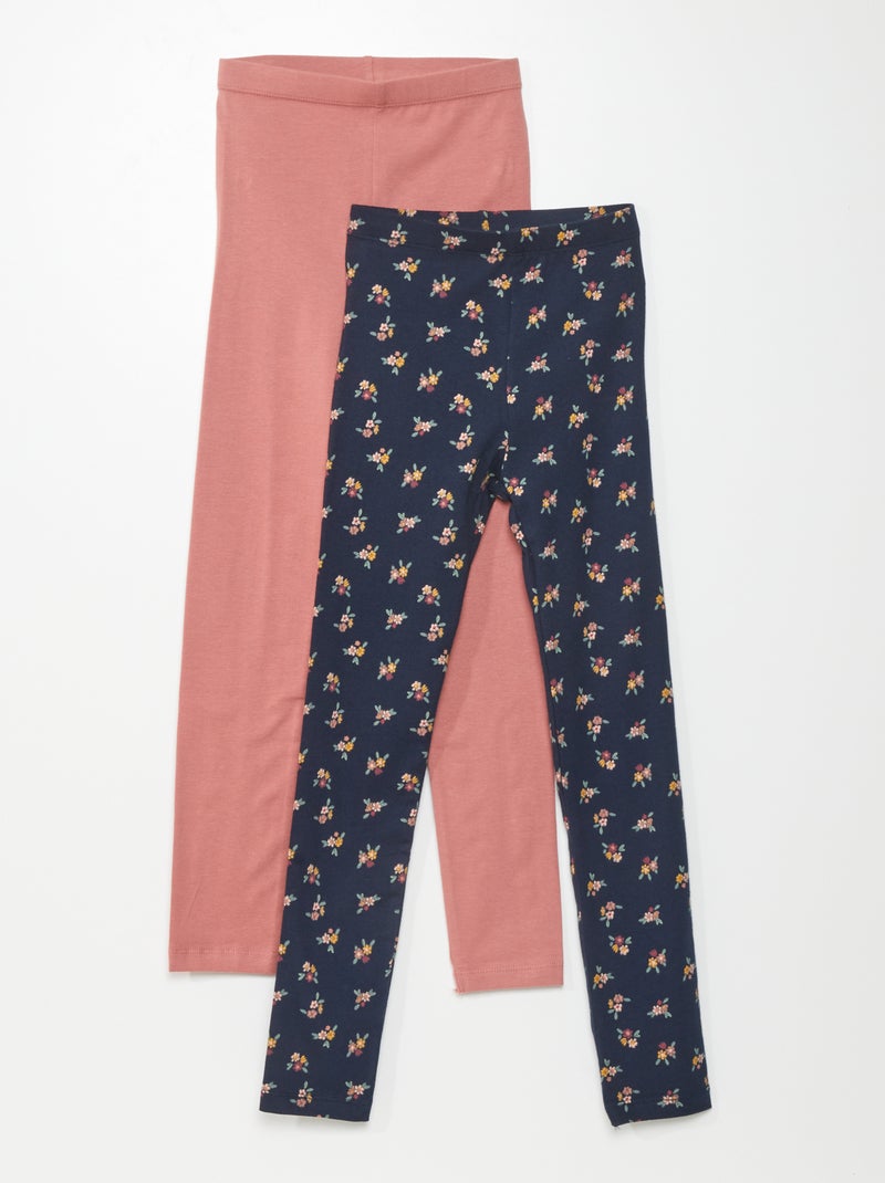 Setje met 2 lange leggings BLAUW - Kiabi