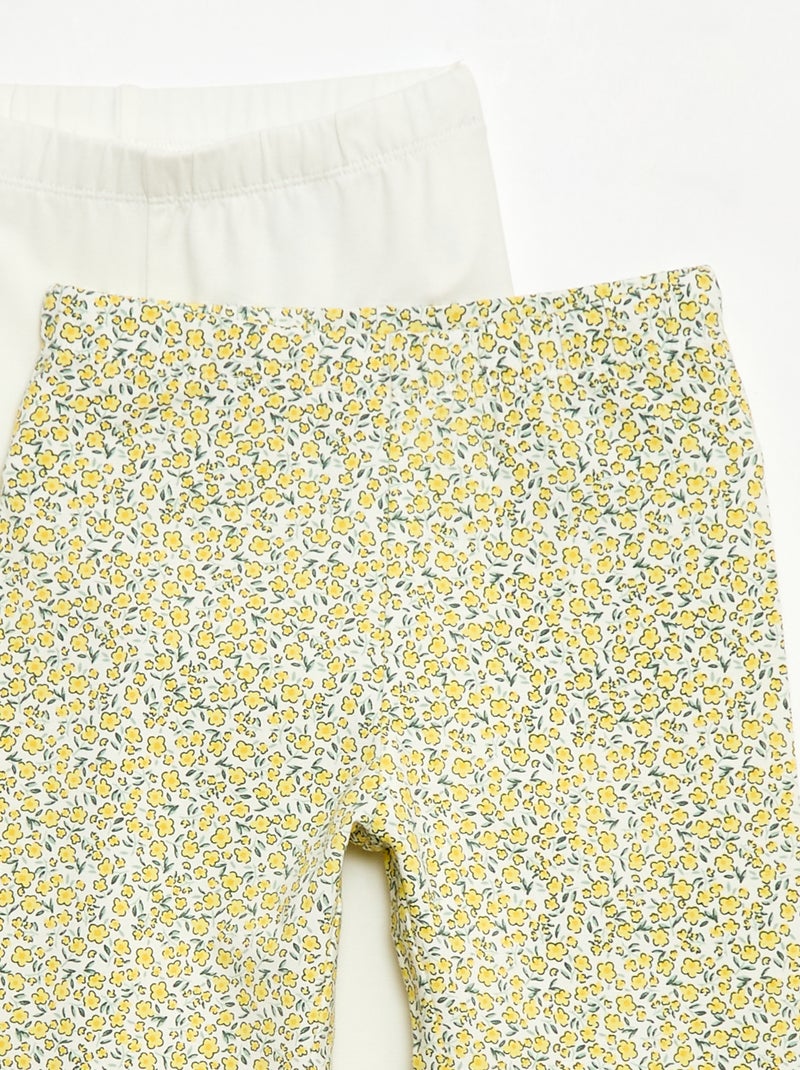 Setje met 2 lange leggings Geel - Kiabi