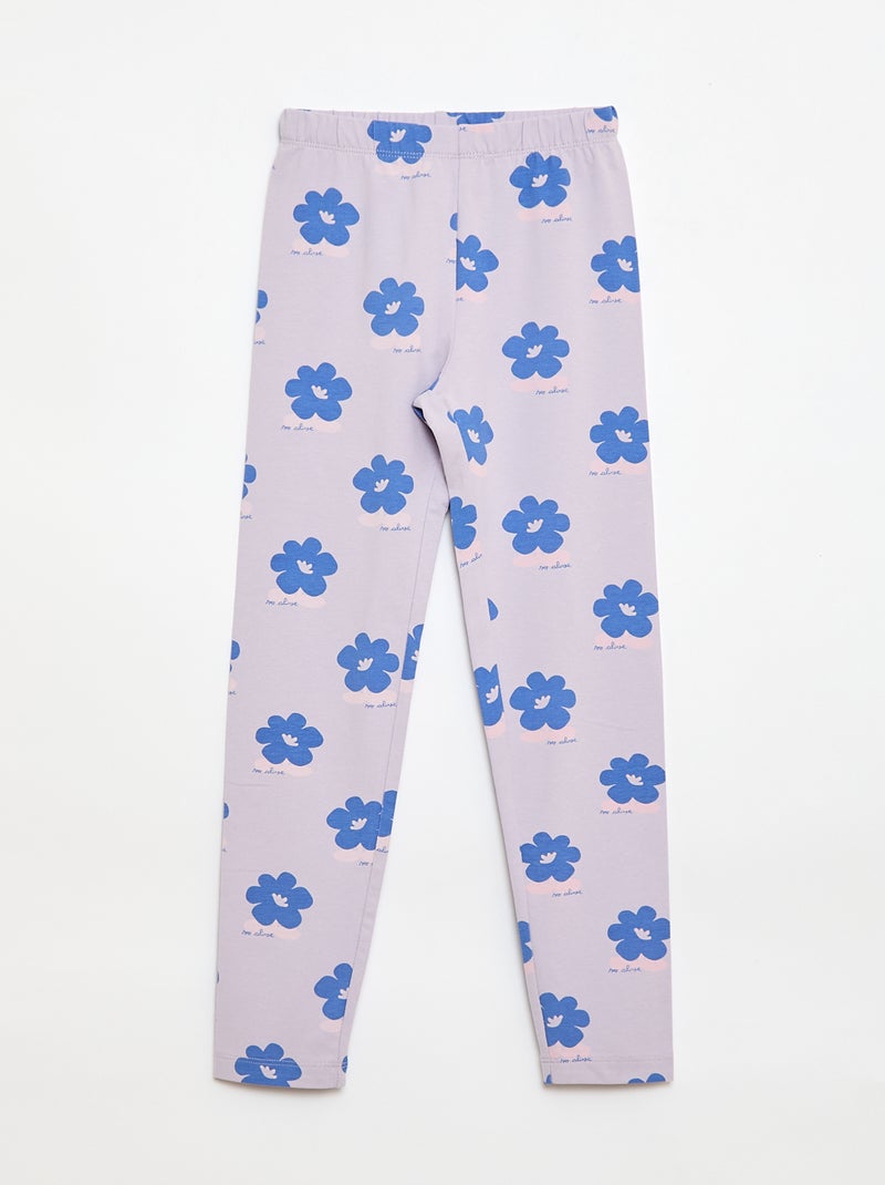 Setje met 2 lange leggings Paars - Kiabi