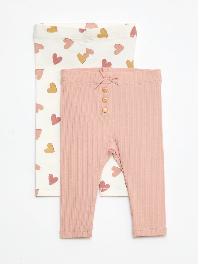 Setje met 2 lange leggings Wit - Kiabi