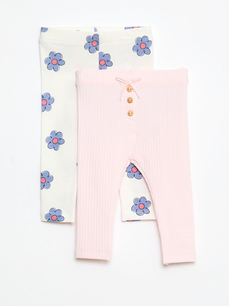 Setje met 2 lange leggings Wit - Kiabi