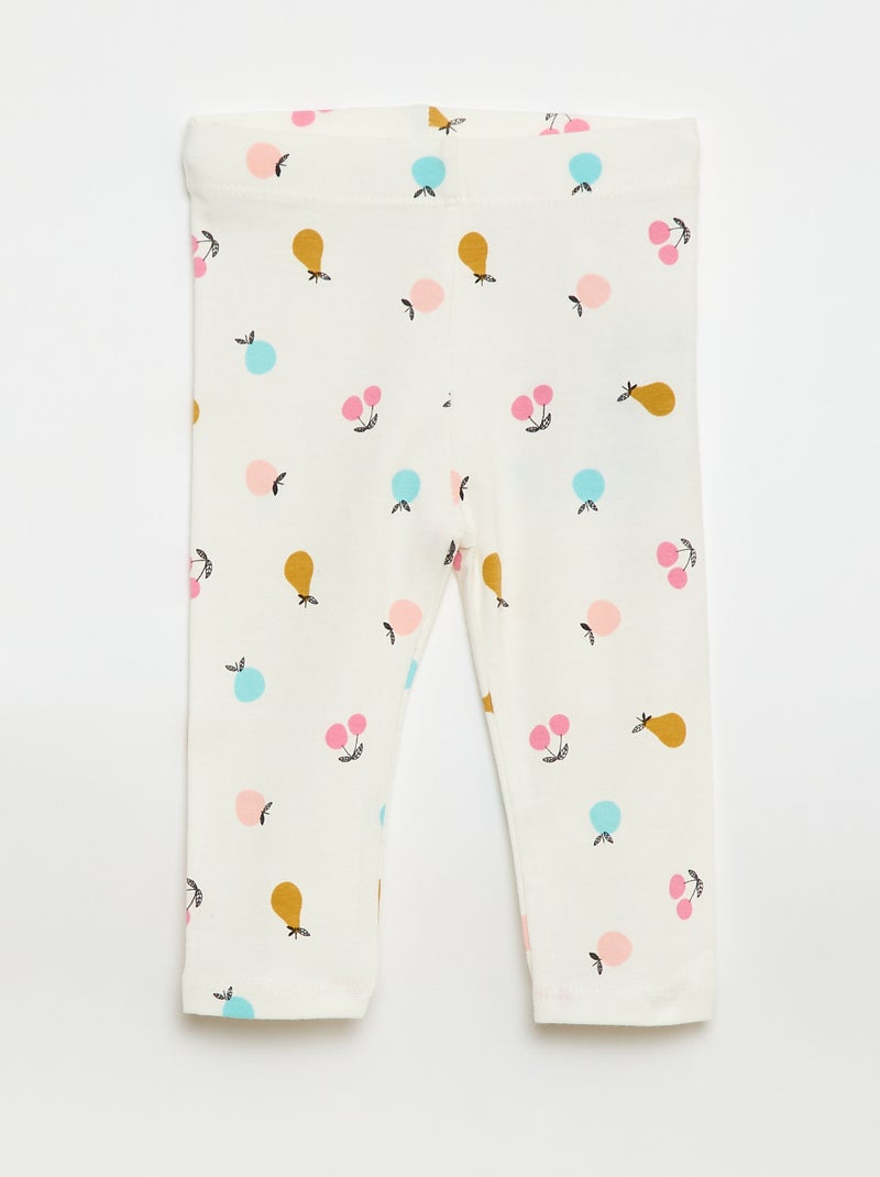 Setje met 2 lange leggings Wit - Kiabi
