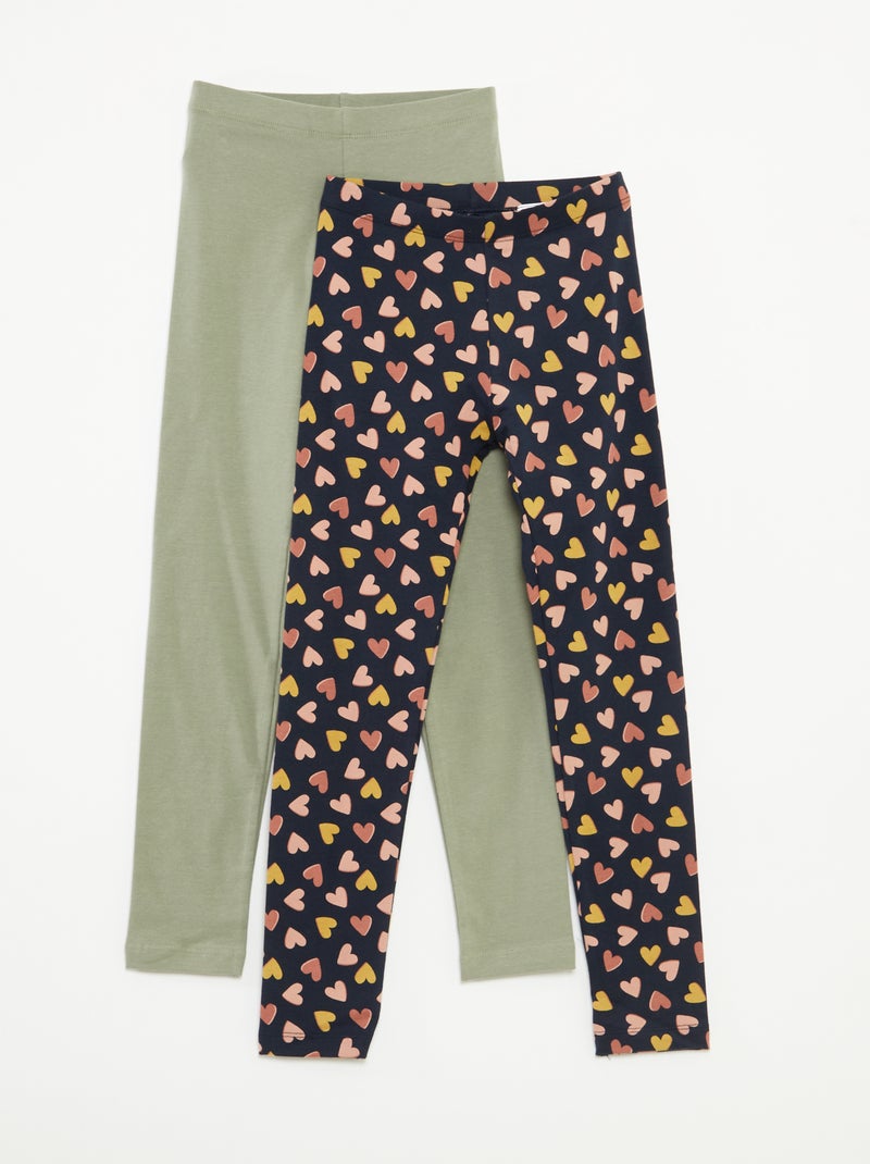 Setje met 2 leggings Groen - Kiabi
