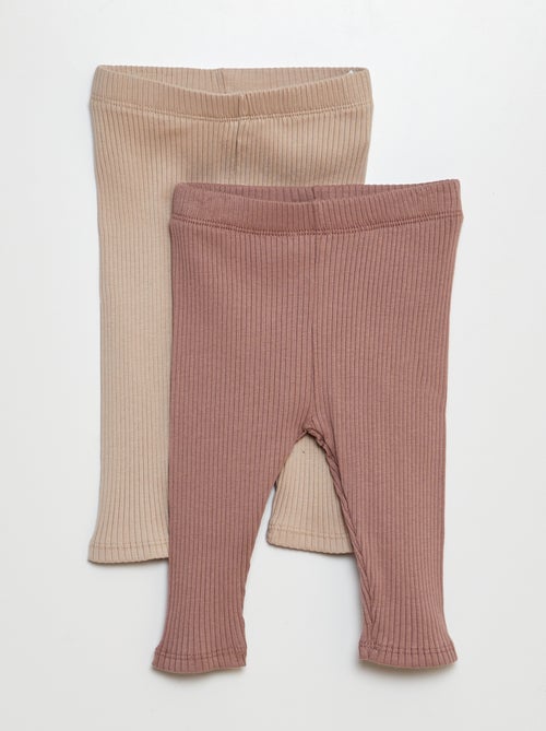 Setje met 2 leggings van ribtricot - Kiabi