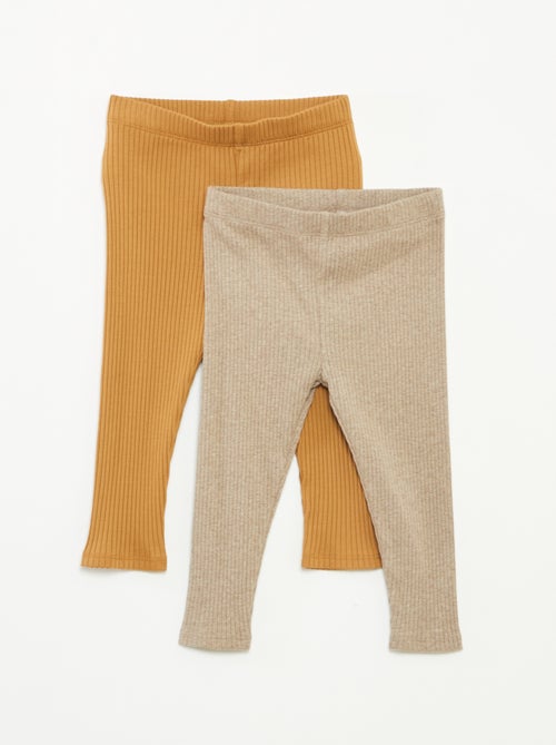 Setje met 2 leggings van ribtricot - Kiabi