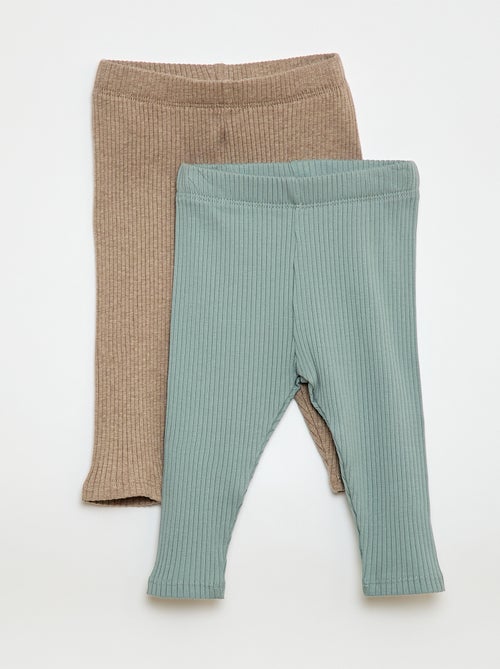 Setje met 2 leggings van ribtricot - Kiabi