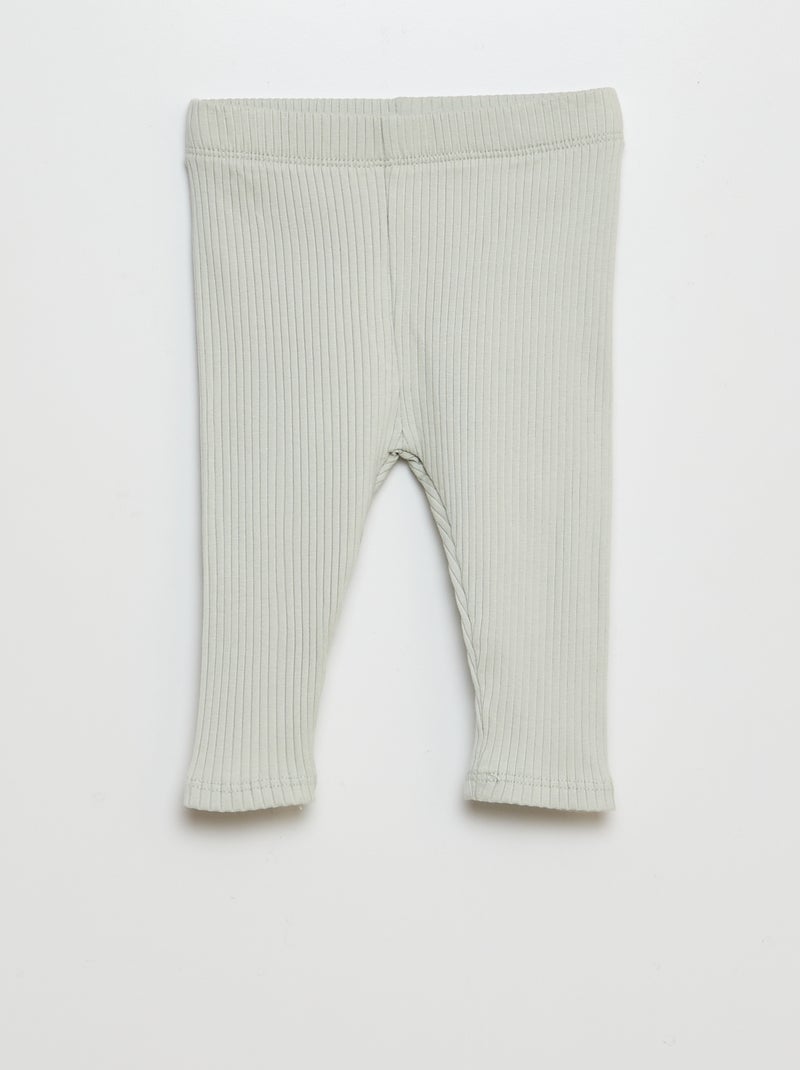 Setje met 2 leggings van ribtricot BLAUW - Kiabi