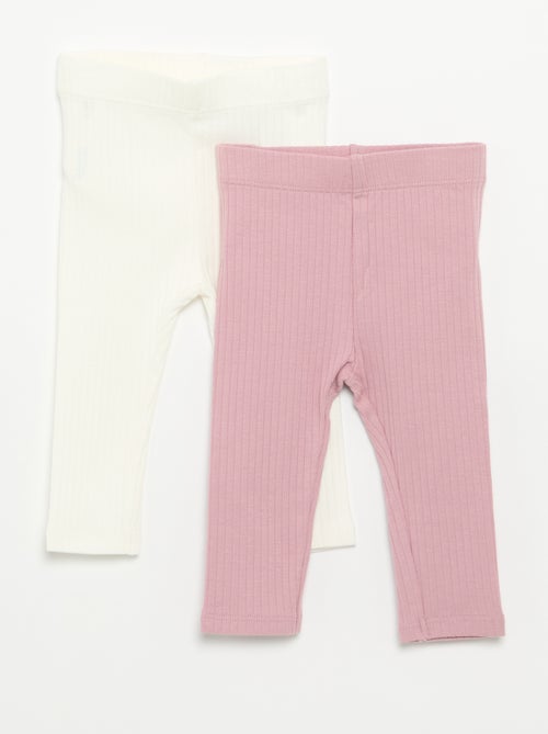Setje met 2 leggings van ribtricot - Kiabi