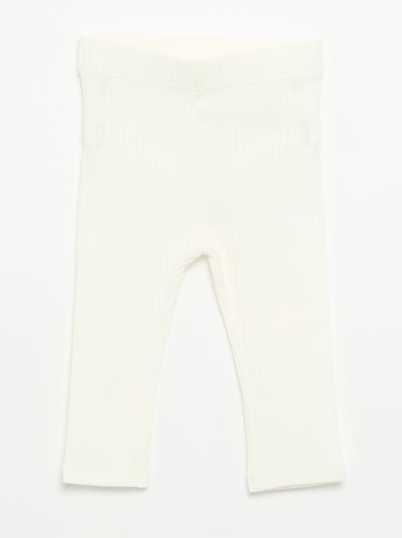 Setje met 2 leggings van ribtricot Paars - Kiabi