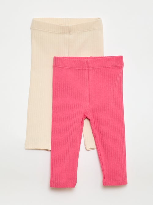 Setje met 2 leggings van ribtricot - Kiabi