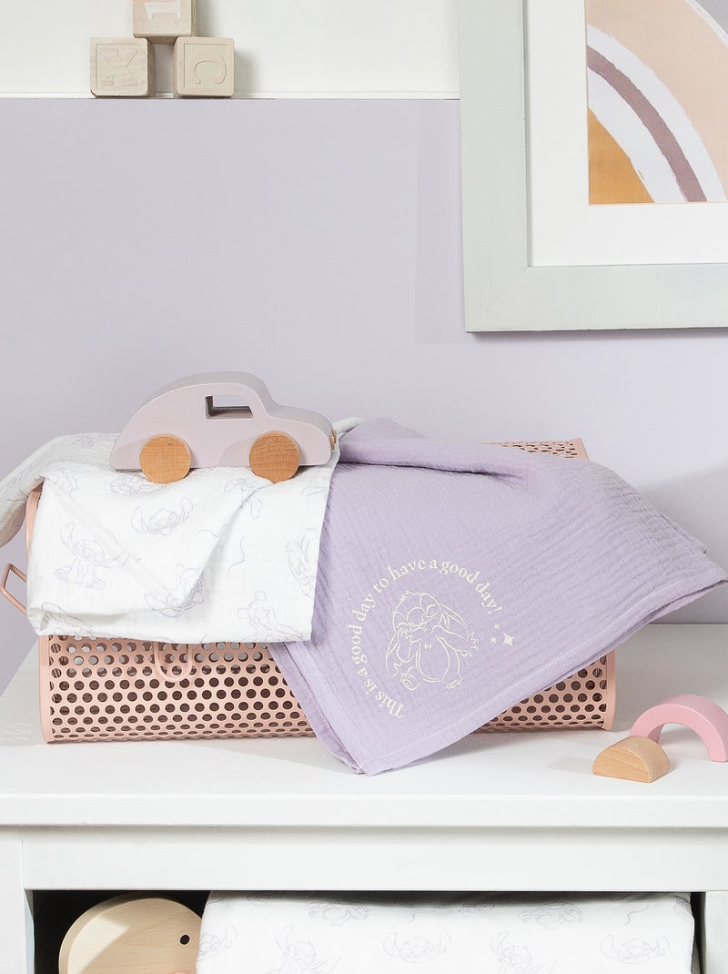 Setje met 2 luierdoeken 'Stitch' WIT - Kiabi