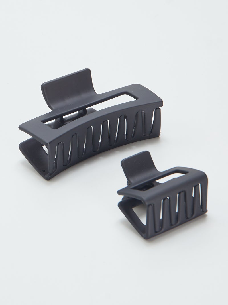 Setje met 2 matte haarklemmetjes ZWART - Kiabi