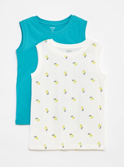 Setje met 2 mouwloze tops met ronde hals - Kiabi