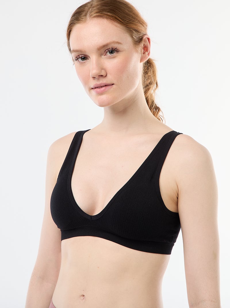 Setje met 2 naadloze behatops van ribtricot Wit - Kiabi