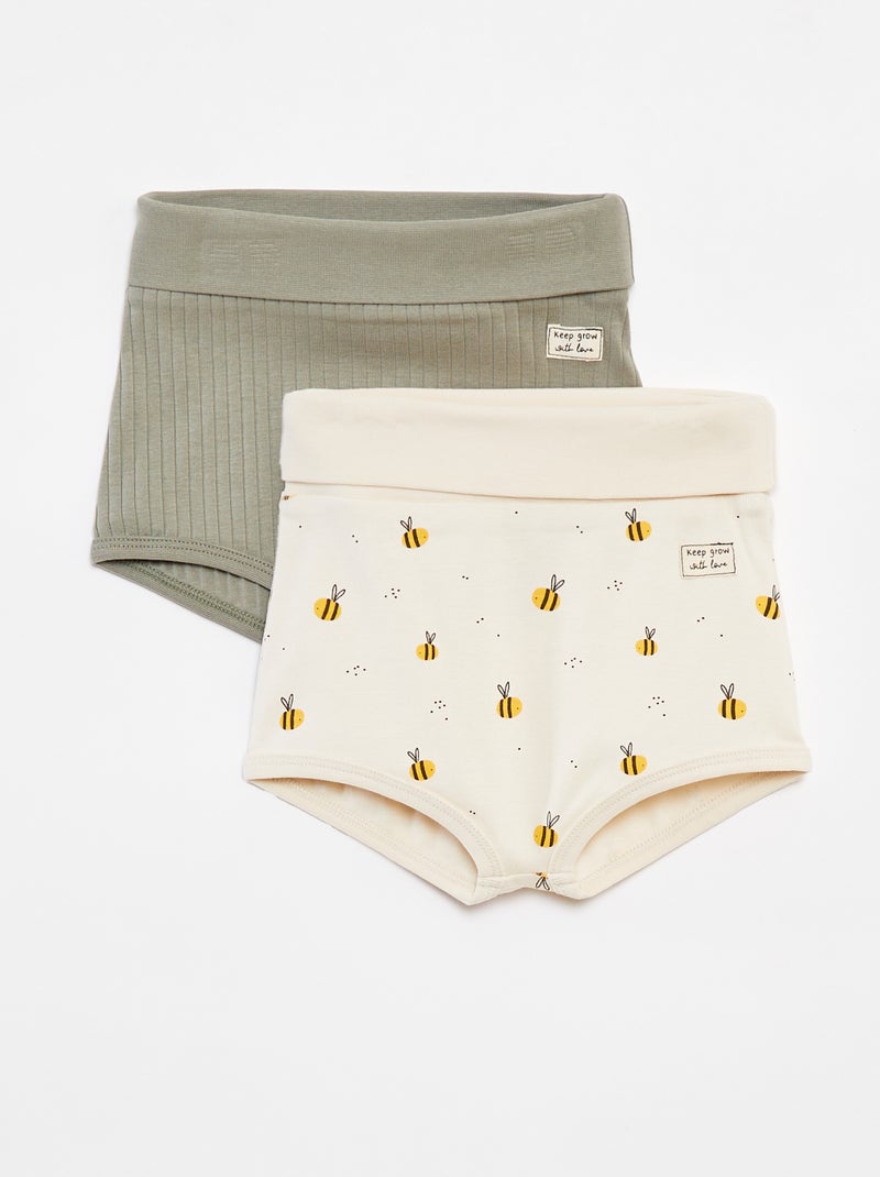 Setje met 2 onderbroekjes - cradle to cradle WIT - Kiabi