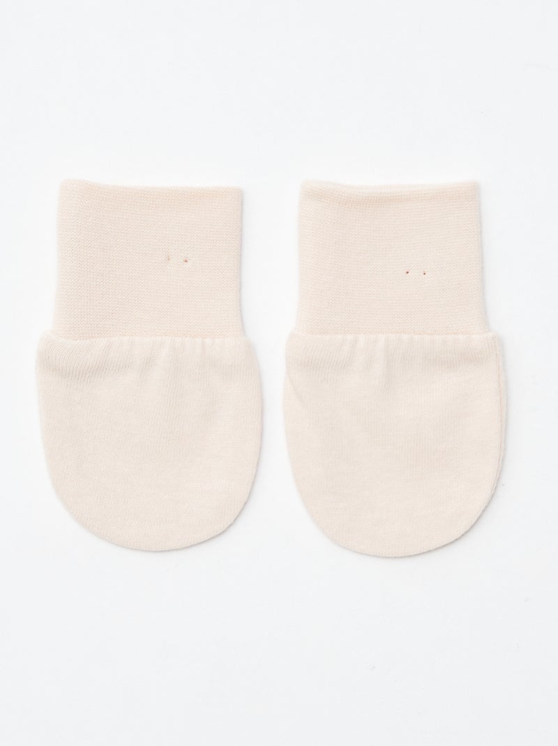 Setje met 2 paar babywantjes om krabwondjes te voorkomen BIEGE - Kiabi