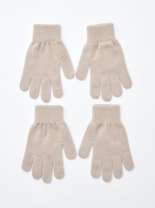 Setje met 2 paar gebreide handschoenen - Kiabi