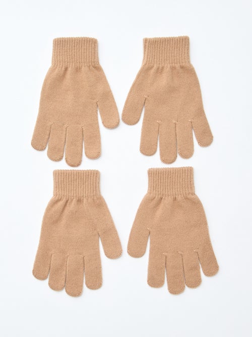 Setje met 2 paar gebreide handschoenen - Kiabi