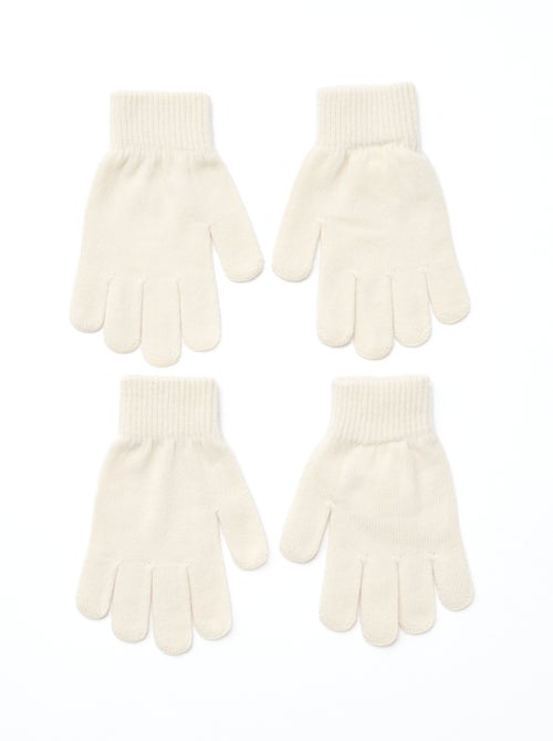 Setje met 2 paar gebreide handschoenen - Kiabi