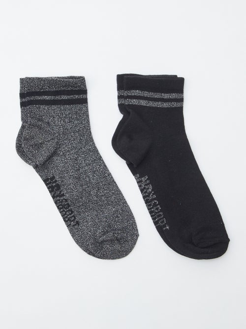 Setje met 2 paar glanzende sokken - Kiabi