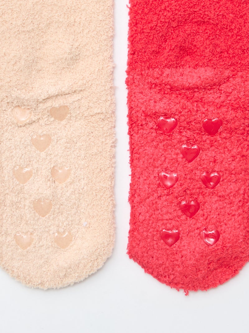 Setje met 2 paar knusse sokken Rood - Kiabi