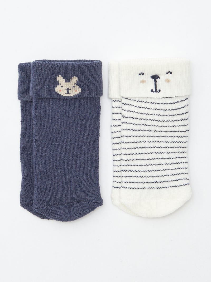 Setje met 2 paar sokken Blauw - Kiabi